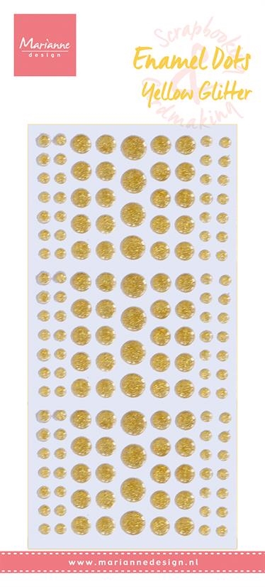Marianne Design Enamel dots Yellow glitter 156stk